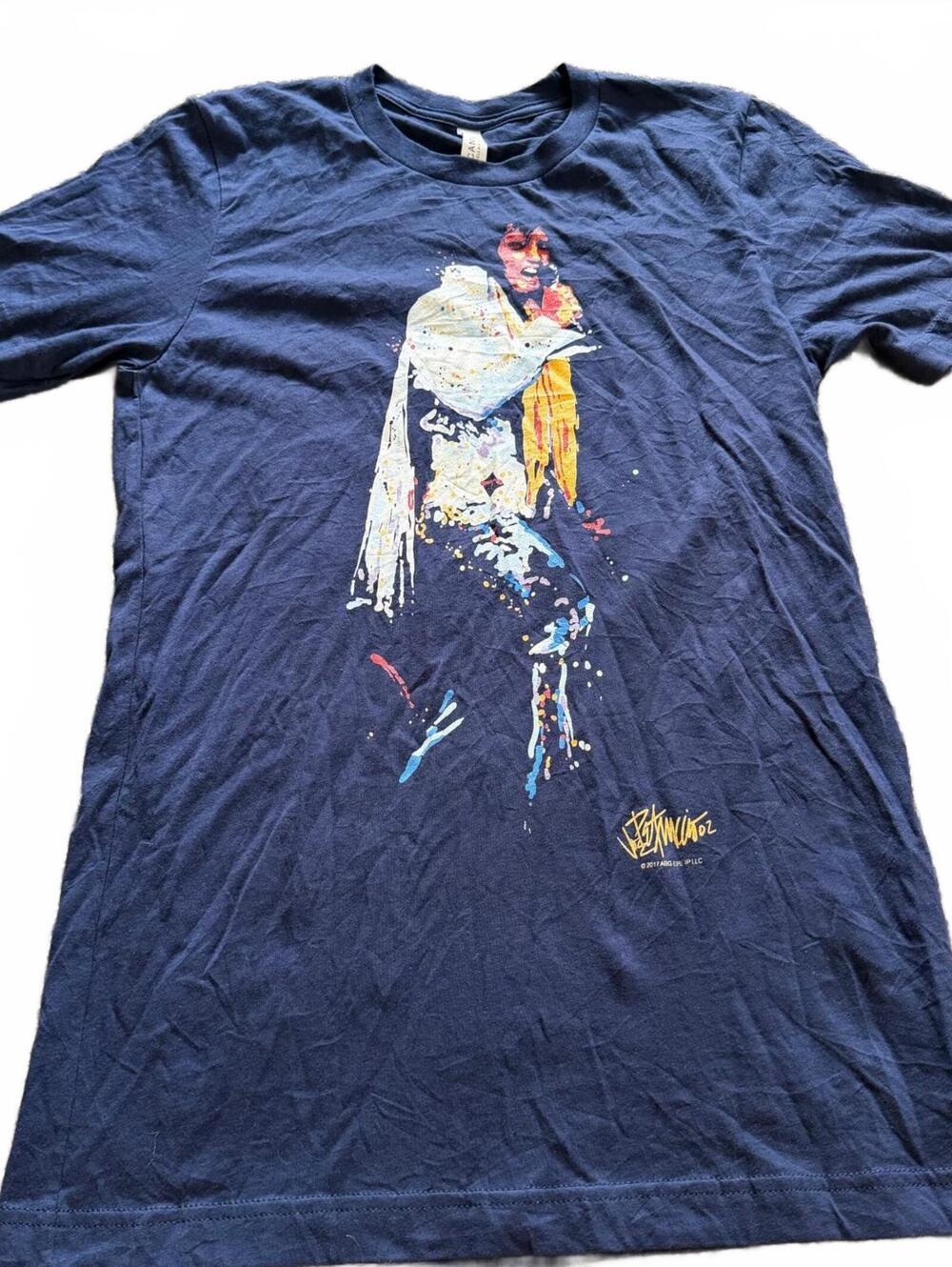 Elvis Presley 2017 Navy Graphic T-Shirt Canvas Size Small
